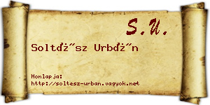Soltész Urbán névjegykártya